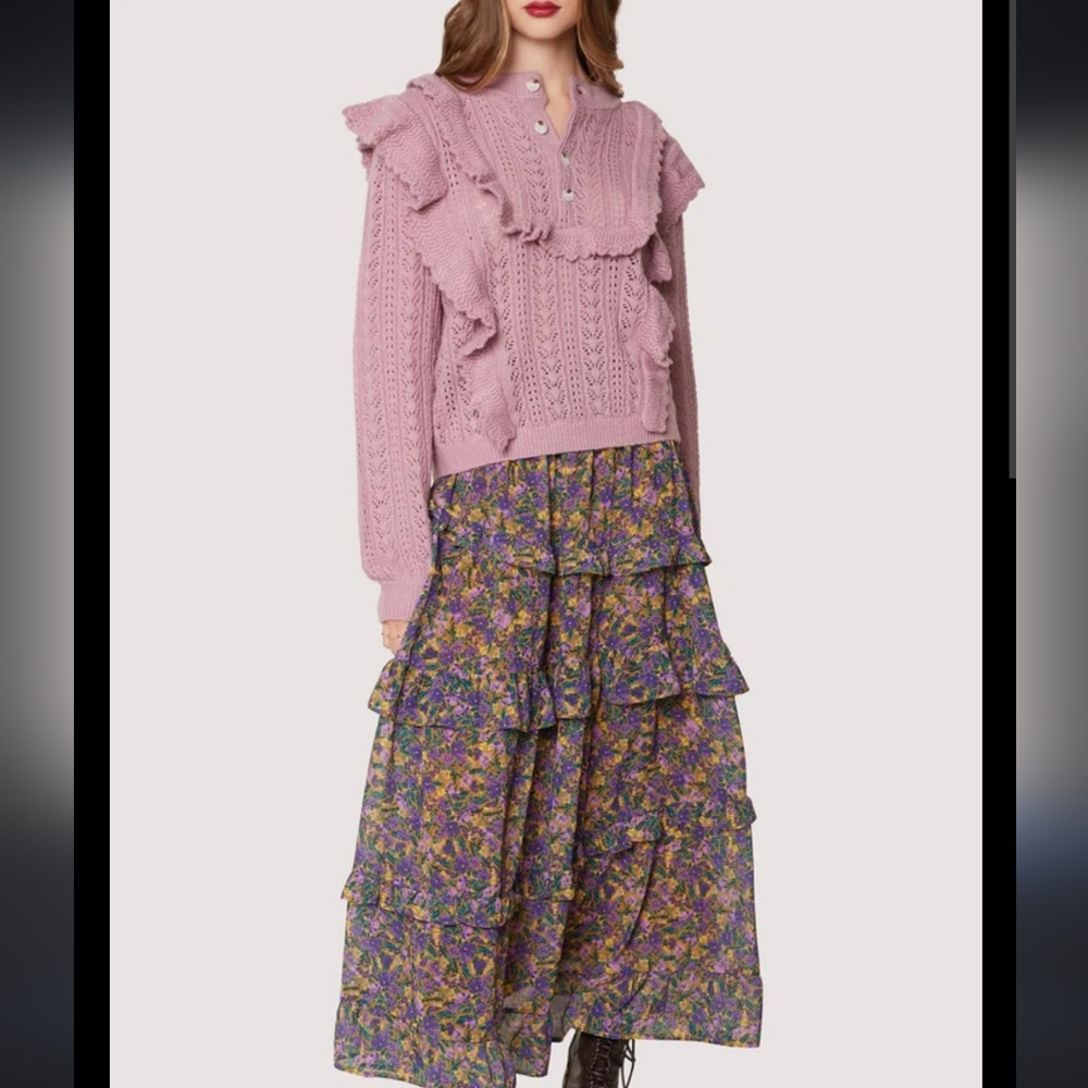 BNWT! Lost+Wander ruffle top in dusty mauve